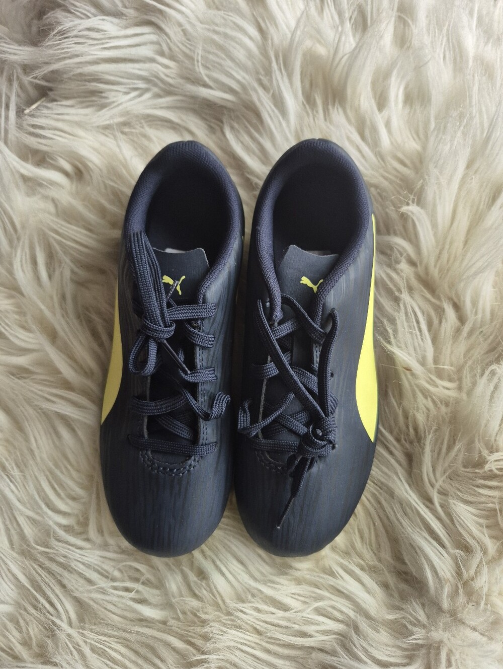 Puma Kids Navy with Yellow Accent Sneakers
